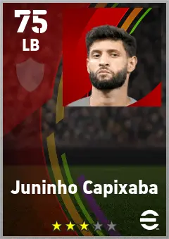 Juninho Capixaba eFootball 2026 player card — 75 OVR LB