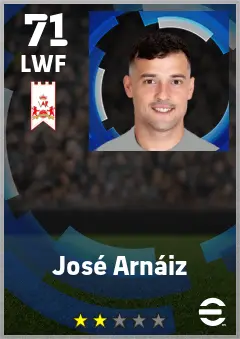 Jose Arnaiz eFootball 2026 player card — 71 OVR LWF