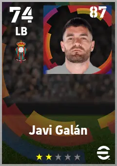 Javi Galan eFootball 2026 player card — 74 OVR LB