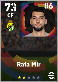 Rafa Mir eFootball 2026 player card — 73 OVR CF