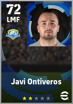 Javi Ontiveros eFootball 2026 player card — 72 OVR LMF