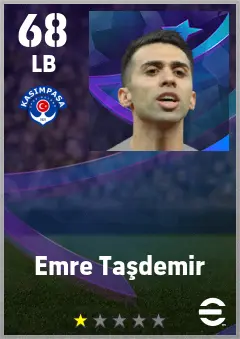 Emre Tasdemir eFootball 2026 player card — 68 OVR LB