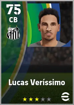 Lucas Verissimo eFootball 2026 player card — 75 OVR CB
