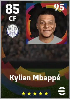 Kylian Mbappe eFootball 2026 player card — 85 OVR CF