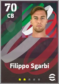 Filippo Sgarbi eFootball 2026 player card — 70 OVR CB
