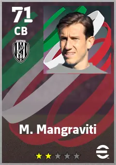 M. Mangraviti eFootball 2026 player card — 71 OVR CB