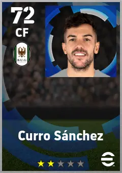 Curro Sanchez eFootball 2026 player card — 72 OVR CF