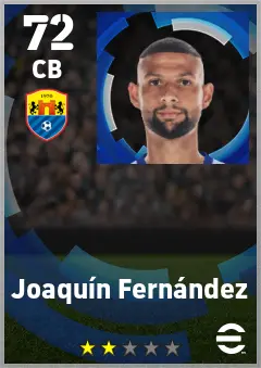 Joaquin Fernandez eFootball 2026 player card — 72 OVR CB