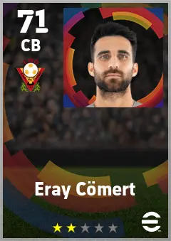 Eray Comert eFootball 2026 player card — 71 OVR CB