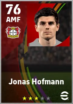 Jonas Hofmann eFootball 2026 player card — 76 OVR AMF
