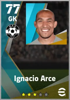 Ignacio Arce eFootball 2026 player card — 77 OVR GK