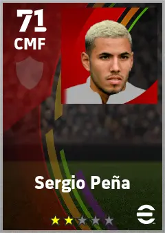 Sergio Pena eFootball 2026 player card — 71 OVR CMF