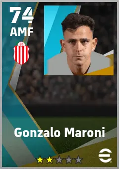 Gonzalo Maroni eFootball 2026 player card — 74 OVR AMF