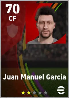 Juan Manuel Garcia eFootball 2026 player card — 70 OVR CF