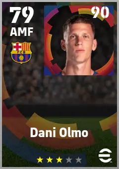 Dani Olmo eFootball 2026 player card — 79 OVR AMF