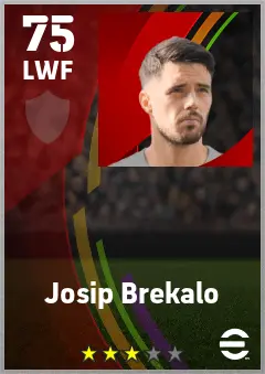 Josip Brekalo eFootball 2026 player card — 75 OVR LWF