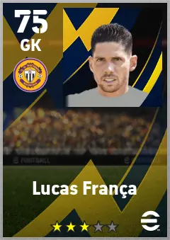 Lucas Franca eFootball 2026 player card — 75 OVR GK