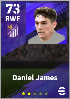 Daniel James eFootball 2026 player card — 73 OVR RWF