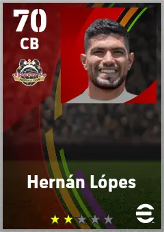 Hernan Lopes eFootball 2026 player card — 70 OVR CB