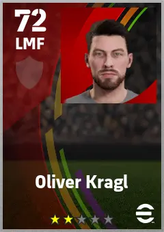 Oliver Kragl eFootball 2026 player card — 72 OVR LMF