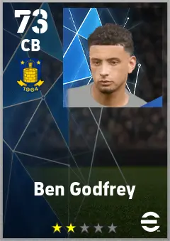 Ben Godfrey eFootball 2026 player card — 73 OVR CB