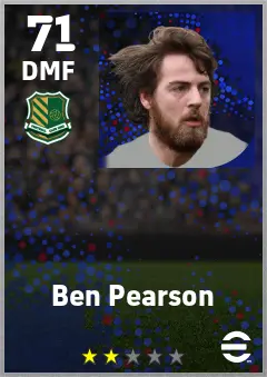 Ben Pearson eFootball 2026 player card — 71 OVR DMF
