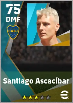 Santiago Ascacibar eFootball 2026 player card — 75 OVR DMF