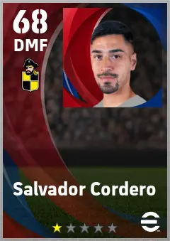 Salvador Cordero eFootball 2026 player card — 68 OVR DMF