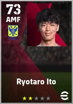 Ryotaro Ito eFootball 2026 player card — 73 OVR AMF