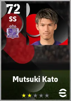 Mutsuki Kato eFootball 2026 player card — 72 OVR SS