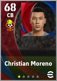 Christian Moreno eFootball 2026 player card — 68 OVR CB