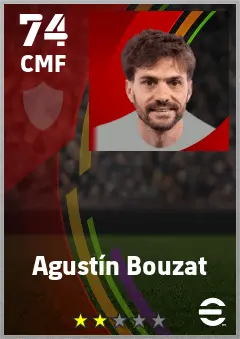 Agustin Bouzat eFootball 2026 player card — 74 OVR CMF