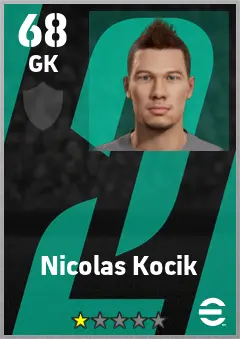 Nicolas Kocik eFootball 2026 player card — 68 OVR GK