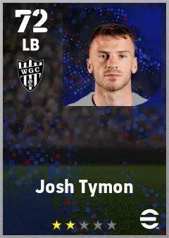 Josh Tymon eFootball 2026 player card — 72 OVR LB
