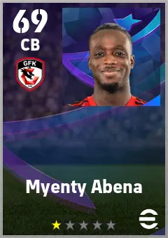 Myenty Abena eFootball 2026 player card — 69 OVR CB