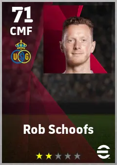 Rob Schoofs eFootball 2026 player card — 71 OVR CMF