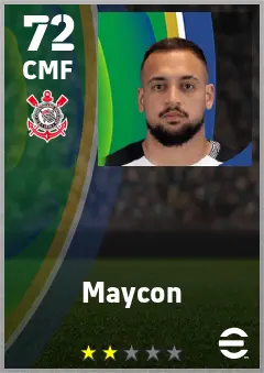 Maycon eFootball 2026 player card — 72 OVR CMF