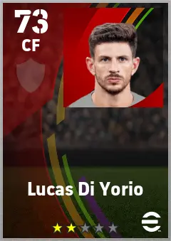 Lucas Di Yorio eFootball 2026 player card — 73 OVR CF