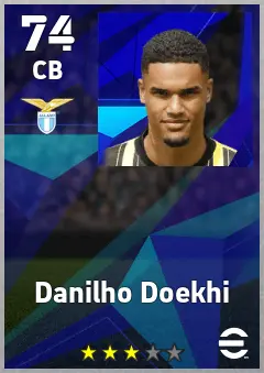 Danilho Doekhi eFootball 2026 player card, 74 OVR CB