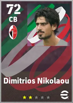 Dimitrios Nikolaou eFootball 2026 player card — 72 OVR CB
