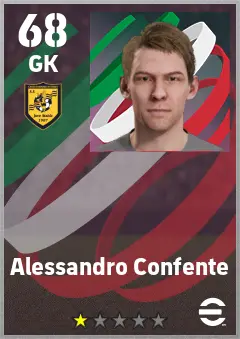 Alessandro Confente eFootball 2026 player card — 68 OVR GK