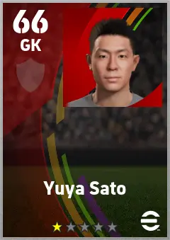 Yuya Sato eFootball 2026 player card — 66 OVR GK