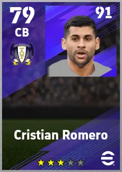 Cristian Romero eFootball 2026 player card — 79 OVR CB