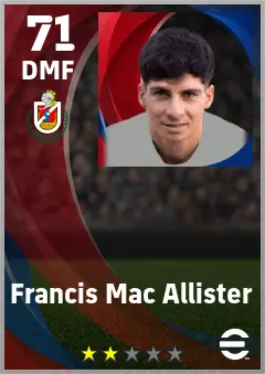 Francis Mac Allister eFootball 2026 player card — 71 OVR DMF