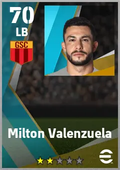Milton Valenzuela eFootball 2026 player card — 70 OVR LB