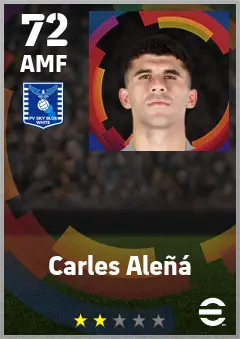 Carles Alena eFootball 2026 player card — 72 OVR AMF