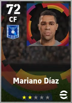Mariano Diaz eFootball 2026 player card — 72 OVR CF