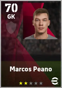 Marcos Peano eFootball 2026 player card — 70 OVR GK