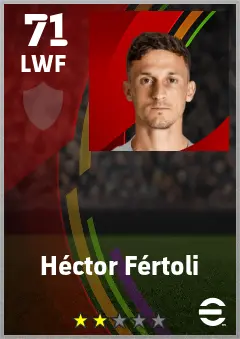 Hector Fertoli eFootball 2026 player card — 71 OVR LWF