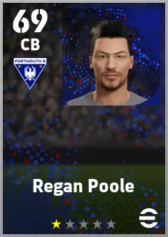 Regan Poole eFootball 2026 player card — 69 OVR CB